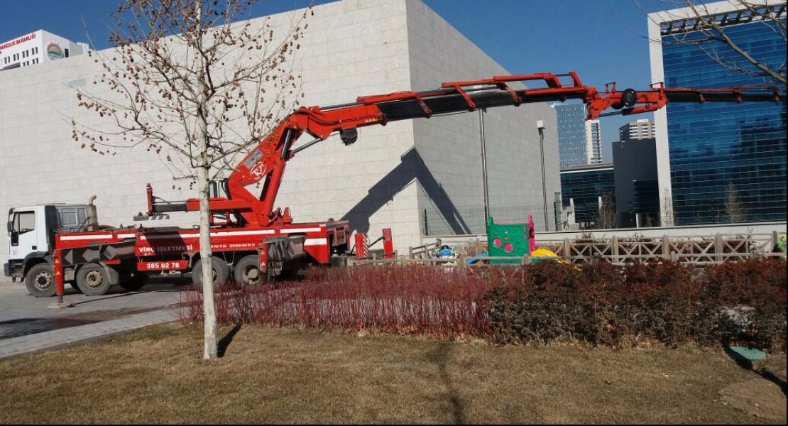 75 Tonluk çiftkırma hiyap vinçle çocuk parkına oyuncak yerleşitirme